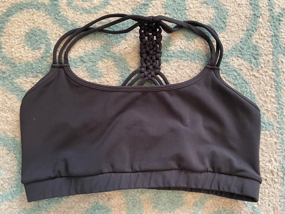 Interval Braided Black Sports Bra Women's L